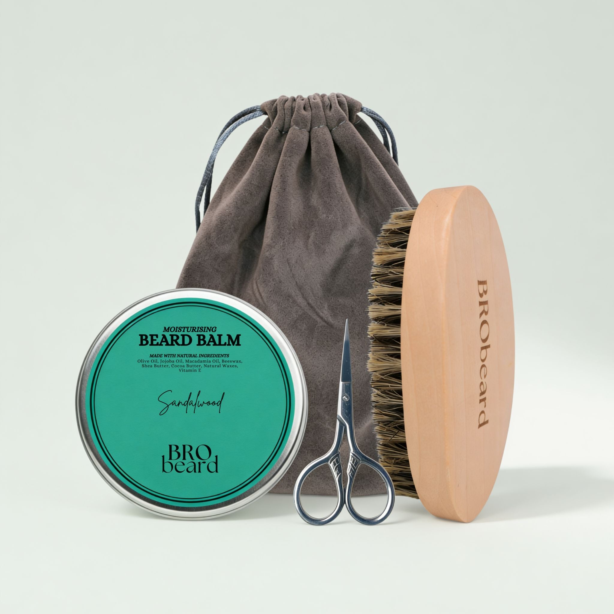 Beard Essentials Kit with Sandalwood Beard Balm 60g