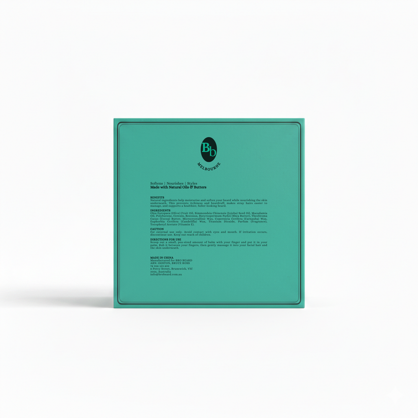 Green product packaging with brand logo and text on a white background